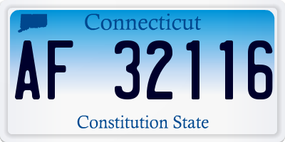 CT license plate AF32116