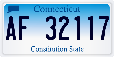 CT license plate AF32117