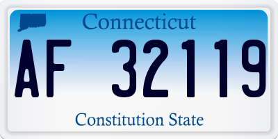 CT license plate AF32119