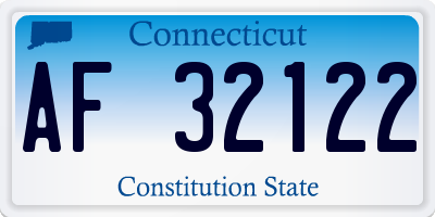 CT license plate AF32122