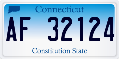 CT license plate AF32124