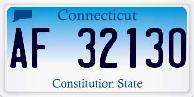 CT license plate AF32130