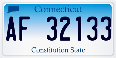 CT license plate AF32133