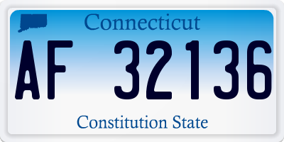 CT license plate AF32136