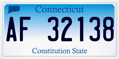 CT license plate AF32138