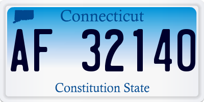CT license plate AF32140