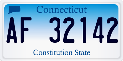 CT license plate AF32142