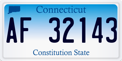 CT license plate AF32143