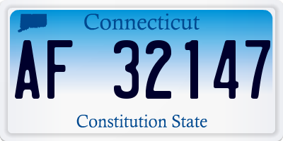 CT license plate AF32147