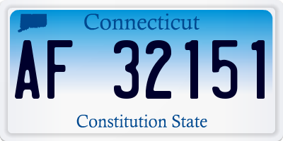 CT license plate AF32151