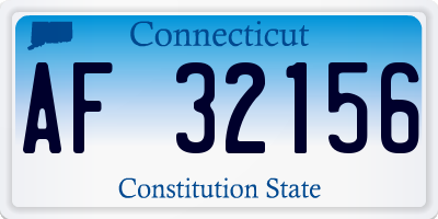 CT license plate AF32156