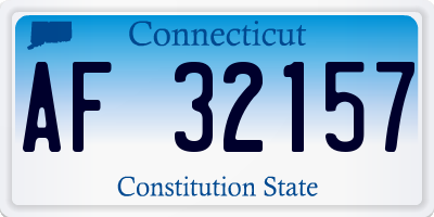 CT license plate AF32157