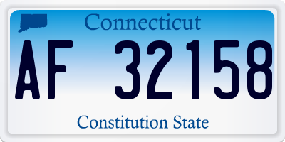 CT license plate AF32158