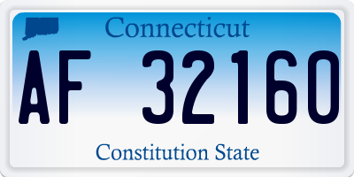 CT license plate AF32160