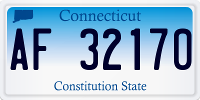 CT license plate AF32170