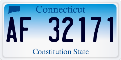 CT license plate AF32171