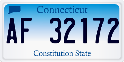 CT license plate AF32172