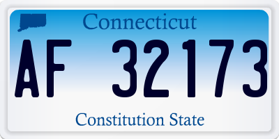 CT license plate AF32173