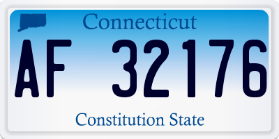 CT license plate AF32176