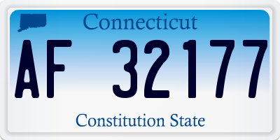 CT license plate AF32177