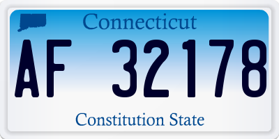 CT license plate AF32178