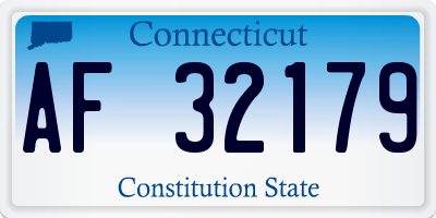 CT license plate AF32179