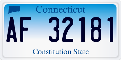 CT license plate AF32181