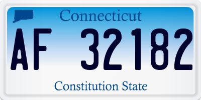 CT license plate AF32182