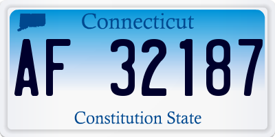 CT license plate AF32187