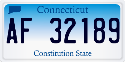 CT license plate AF32189