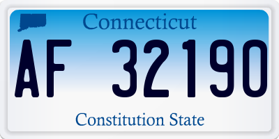 CT license plate AF32190