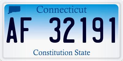 CT license plate AF32191