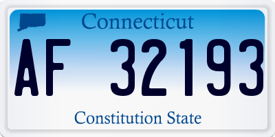 CT license plate AF32193