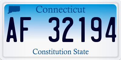 CT license plate AF32194