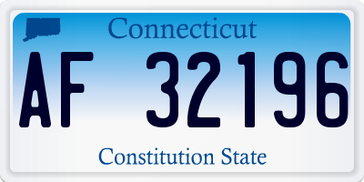 CT license plate AF32196