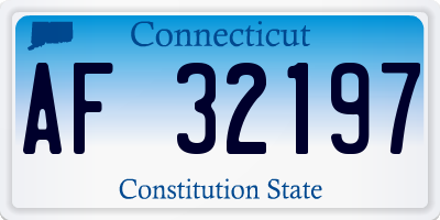 CT license plate AF32197