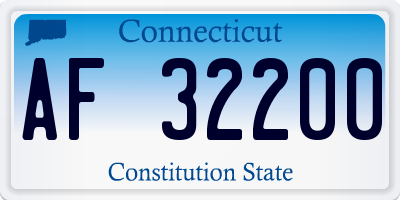 CT license plate AF32200