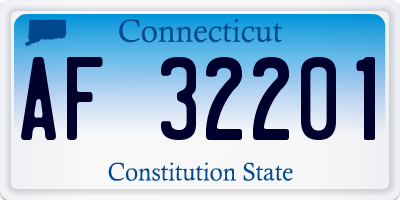 CT license plate AF32201