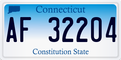 CT license plate AF32204