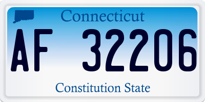 CT license plate AF32206