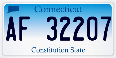 CT license plate AF32207