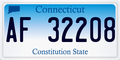 CT license plate AF32208
