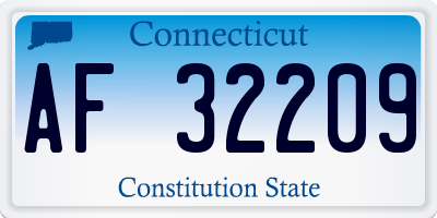 CT license plate AF32209