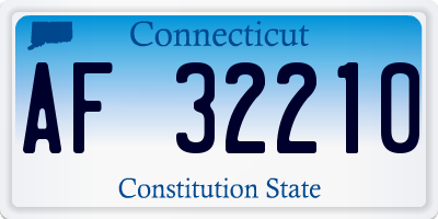 CT license plate AF32210