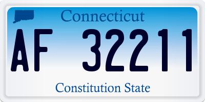 CT license plate AF32211