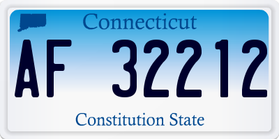 CT license plate AF32212