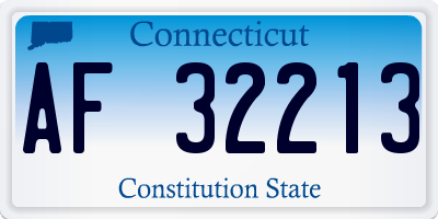 CT license plate AF32213