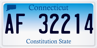 CT license plate AF32214