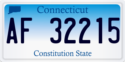 CT license plate AF32215