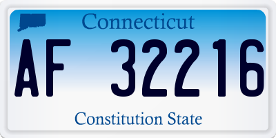 CT license plate AF32216
